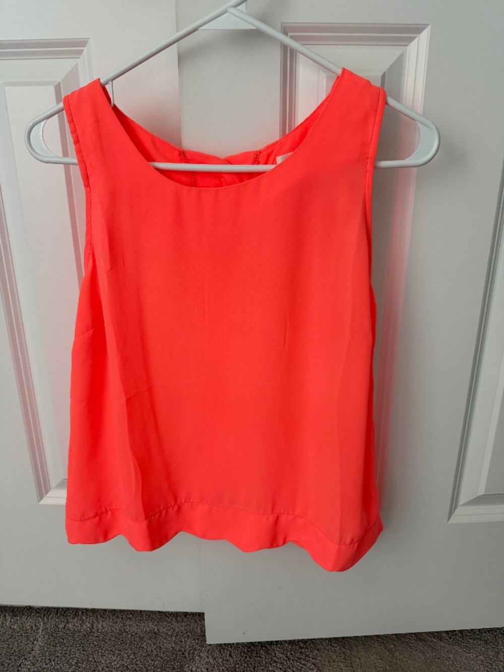 Charming Charlie neon orange sleeveless top Small